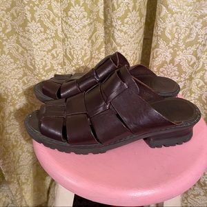 Vintage 90s Y2K 2000s woven leather sandals sz 8